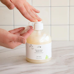 Aloe and rose hydrosol blend for gentle hydration during showers.