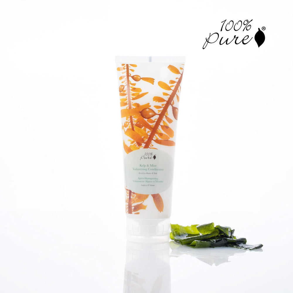 100% PURE hair strand close-up shows healthy gloss