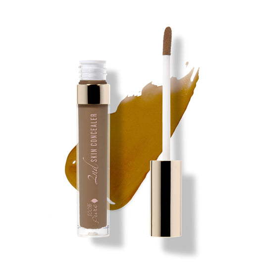 100% Pure 2nd Skin Concealer shade 7 bottle close-up, rich deep tone for cool-neutral undertones.