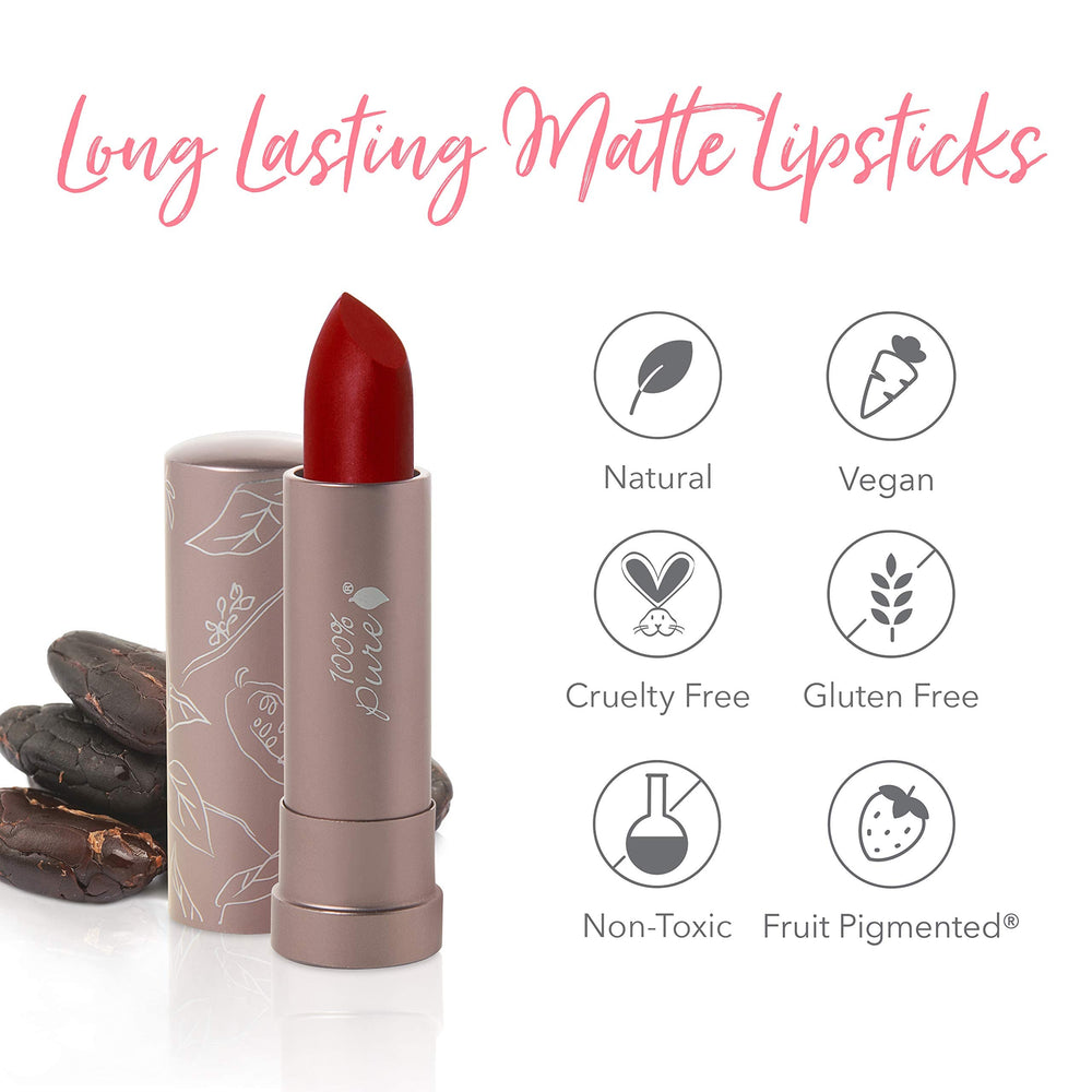 Non-drying, lightweight matte finish on lips