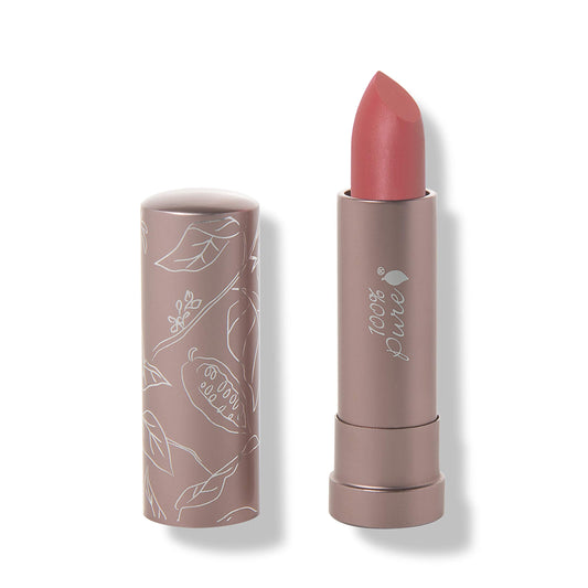 100% PURE Cocoa Butter Matte Lipstick packaging highlights premium cruelty-free design.