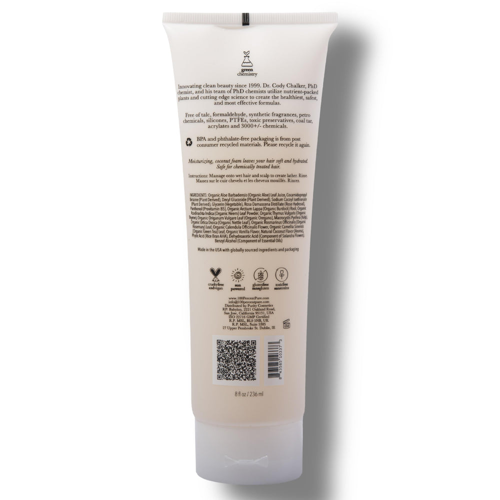 100% PURE shampoo packaging cruelty-free and ethically sourced