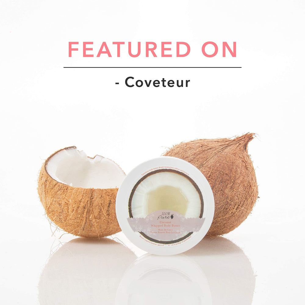 Tropical coconut scent of 100% PURE Coconut Whipped Body Butter in routine