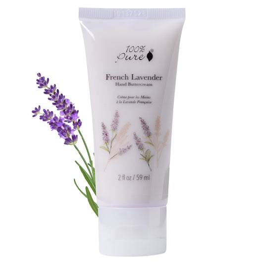 100percentpure French Lavender Hand Cream packaging highlights daily hydration.