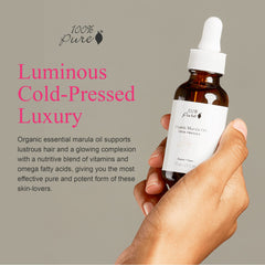 100% PURE Marula Oil on hair to boost shine and softness