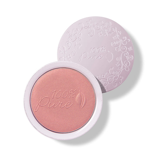 100% PURE Mimosa blush compact with natural fruit pigments for a coral flush