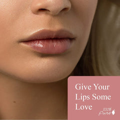 100% PURE shea butter vitamin E enriched formula supports moisturized lips.