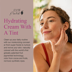 100% PURE tinted moisturizer cocoa light with pump for easy application