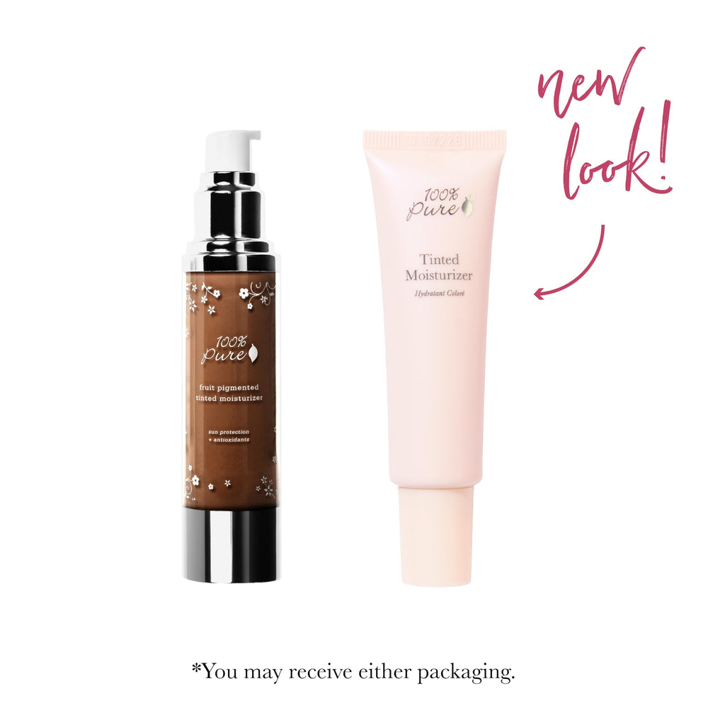 Texture swirl of 100% PURE tinted moisturizer showing light, blendable coverage