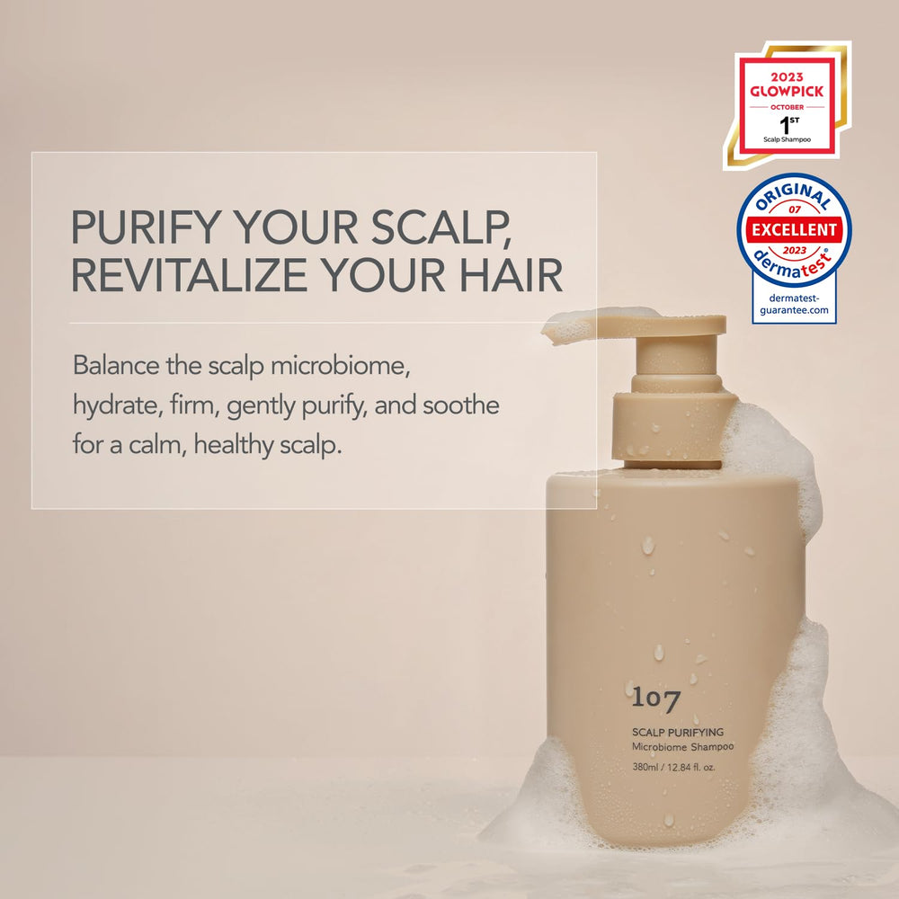 107 Clarifying Shampoo label closeup highlights fermented vinegar benefits