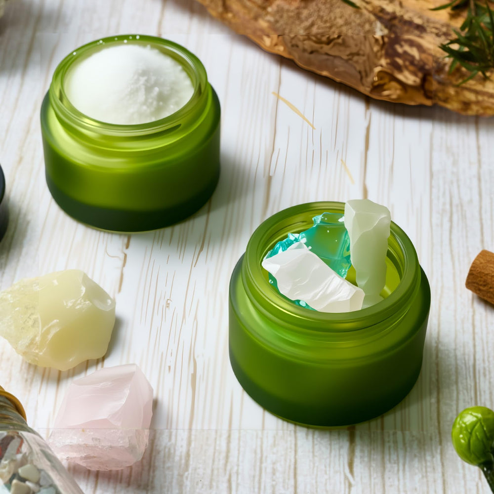 11 Hoa Kinh travel jars with inner liners for organized, spill-free cosmetics.