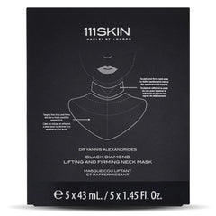 111SKIN Black Diamond neck mask packaging shows premium hydrogel material for hydration