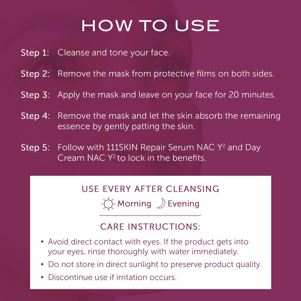 111SKIN Y Theorem Mask is designed for a 20-minute pampering session.