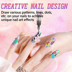12 Color Nail Art Pens easy to use for DIY at home or in the salon.