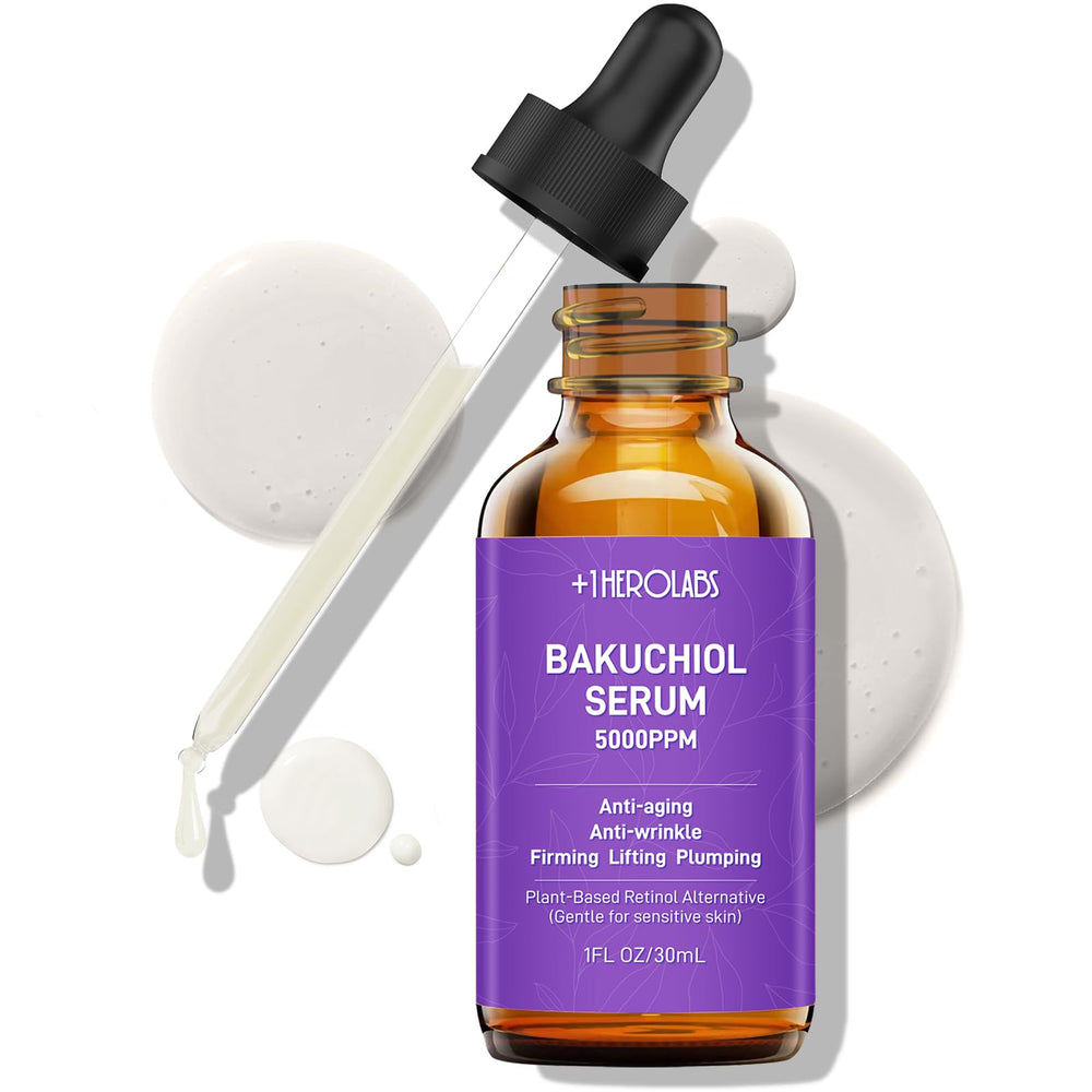 1HEROLABS Bakuchiol Serum bottle for daily anti-aging care and easy application.