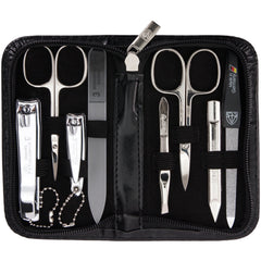 3 Swords Germany nail care kit case black with organized travel and home grooming benefits