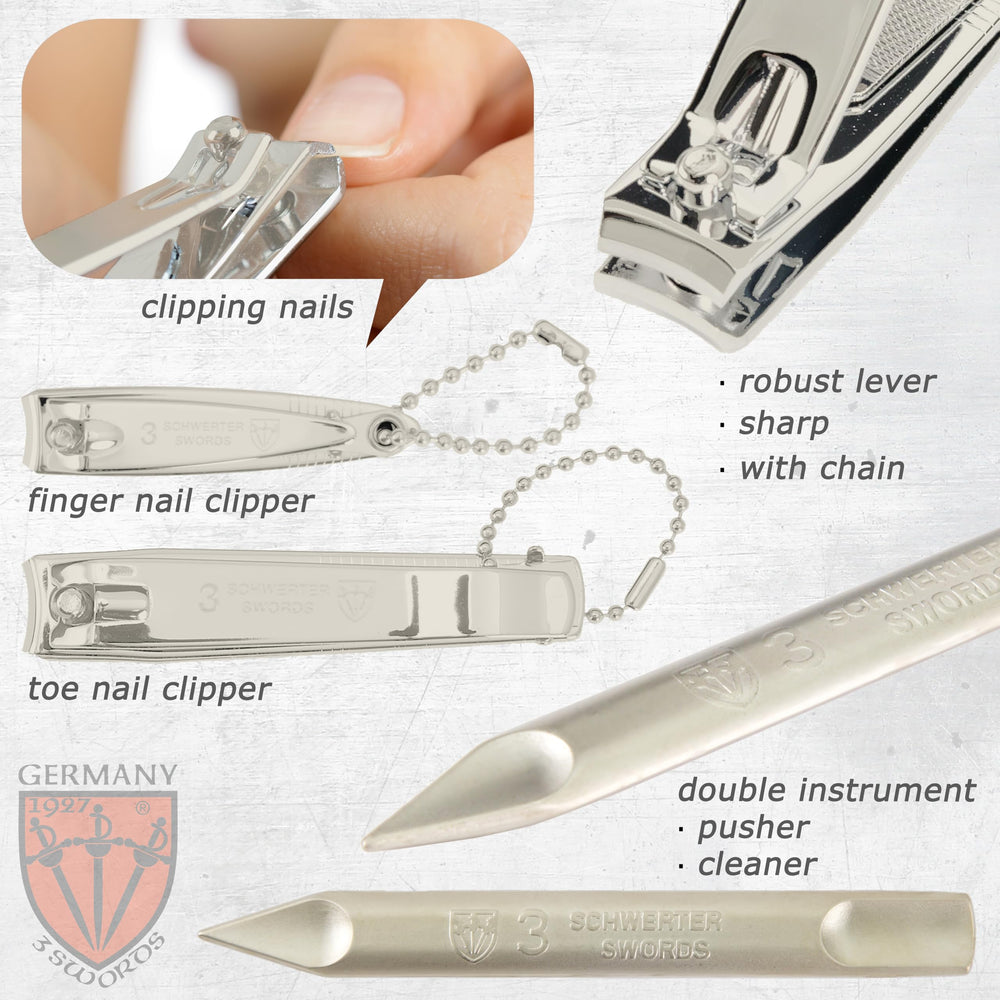 3 Swords Germany nail scissors with sharp edge for at-home grooming.
