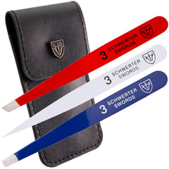 3 Swords Germany precision tweezers with slanted tip for precise eyebrow shaping