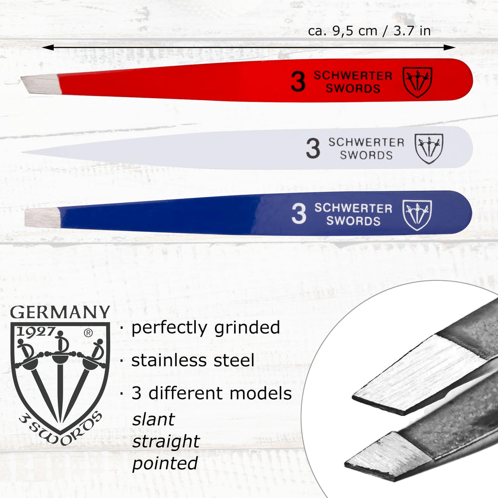 3 Swords Germany precision tweezers with straight tip for safe hair removal