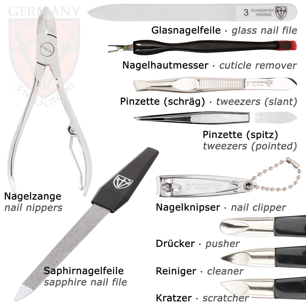 3 Swords Germany sapphire file close-up showing fine and coarse textures for smooth nails.