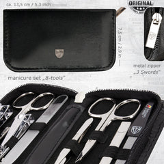 3 Swords Germany tweezers and cleaner for smooth nails and hygiene