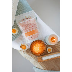 306 Deep Dead Sea coarse mineral salts offer gentle exfoliation and hydration.