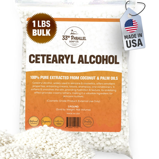 33RD PARALLEL SOAP CO Cetearyl Alcohol 1lb granules for smooth lotions.