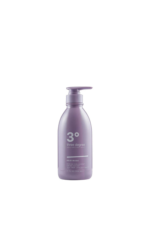 3threedegree Tea Tree & Collagen Hair Mask bottle pour delivering deep hydration