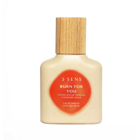 5 SENS Burn For You edp bottle front highlights warm cedarwood and vanilla for intimate evenings