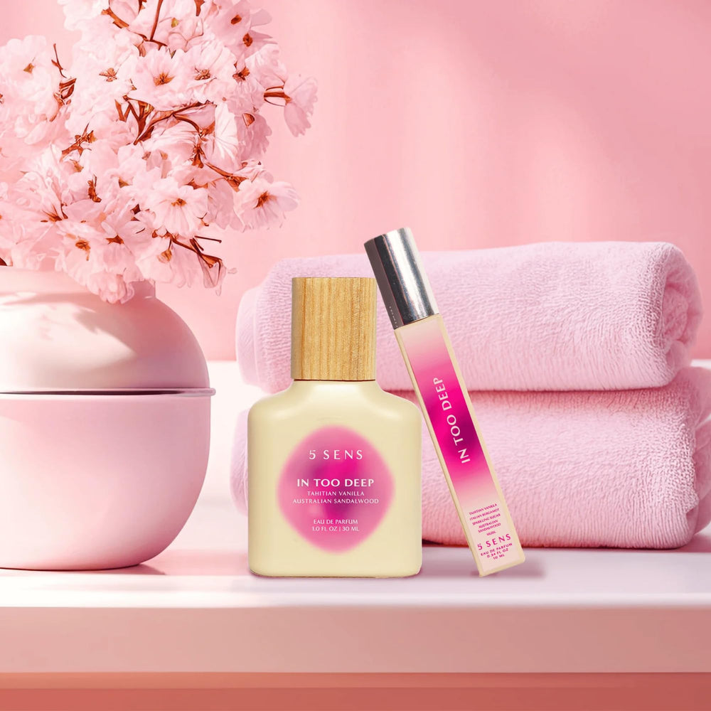 5 SENS In Too Deep sandalwood base conveys lasting evening warmth