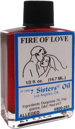 7 Sisters Fire of Love Oil bottle for romantic moments and intimate rituals.