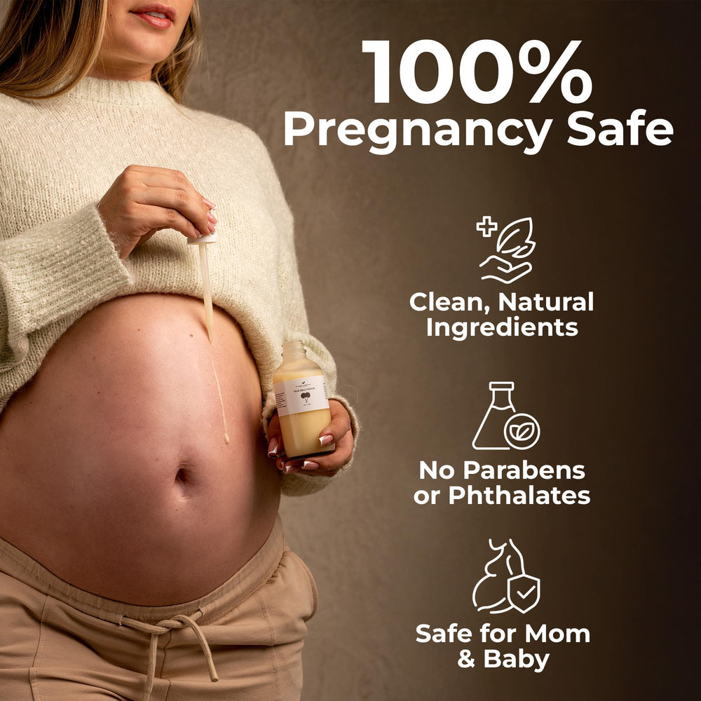 Postpartum skin nourishment concept image for 8 Sheep Organics True Belly Serum