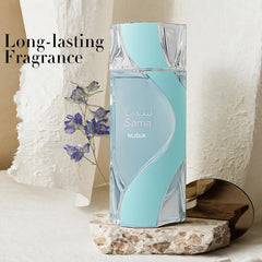 A CENTER Nusuk Sama bottle with accessories, signaling versatile day-to-night use.