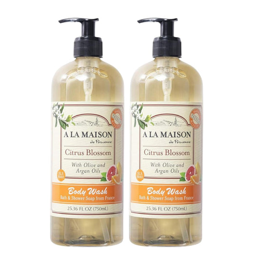 A LA MAISON Citrus Blossom bottle for daily cleansing with a luxurious skin-softening lather.