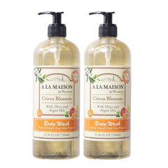 A LA MAISON Citrus Blossom bottle for daily cleansing with a luxurious skin-softening lather.