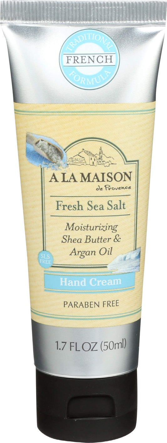 A LA MAISON Fresh Sea Salt cream for hand application delivers quick hydration.