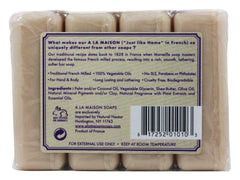 A LA MAISON Lavender Aloe Bar Soap natural ingredients highlight calming lavender aroma