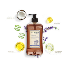 A La Maison Lavender Aloe packaging highlights premium natural ingredients and French craftsmanship.