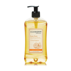 A LA MAISON Orange Bergamot Body Wash front bottle, refreshing citrus scent for daily cleansing