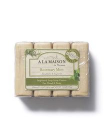 A LA MAISON Rosemary Mint four-bar display ready for gifting or daily use.