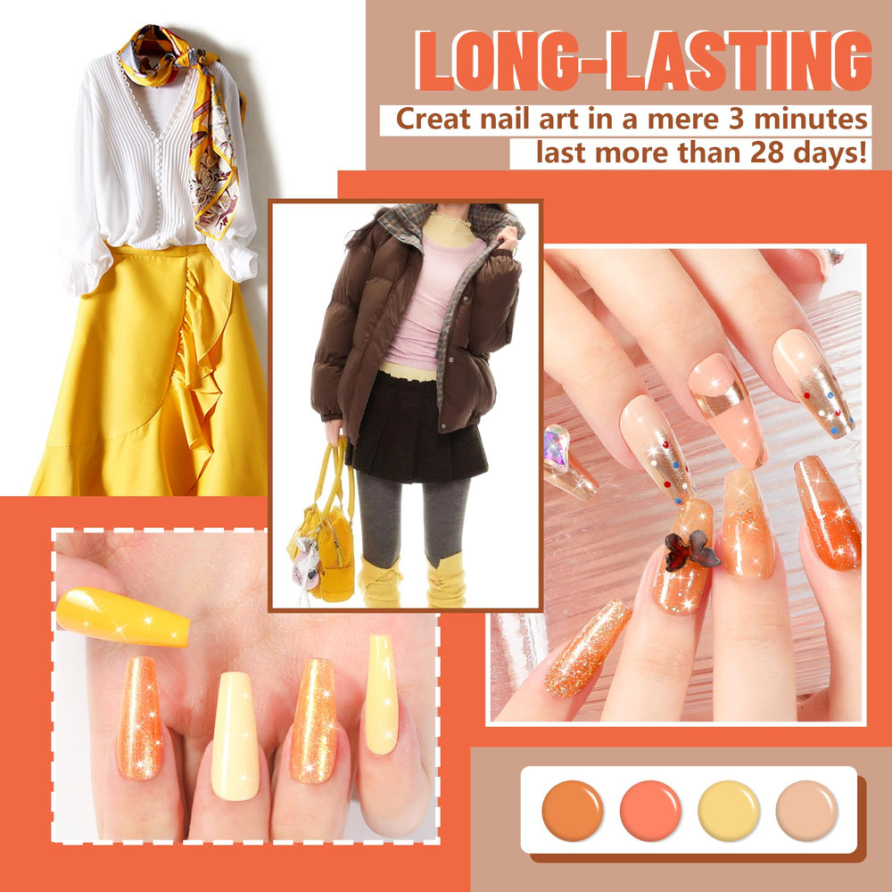 ABAC brown solid gel nail polish adds warm tone for cozy looks