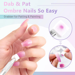 ABAC Pastel Shimmer detachable pro brush ready for precise nail art on palette