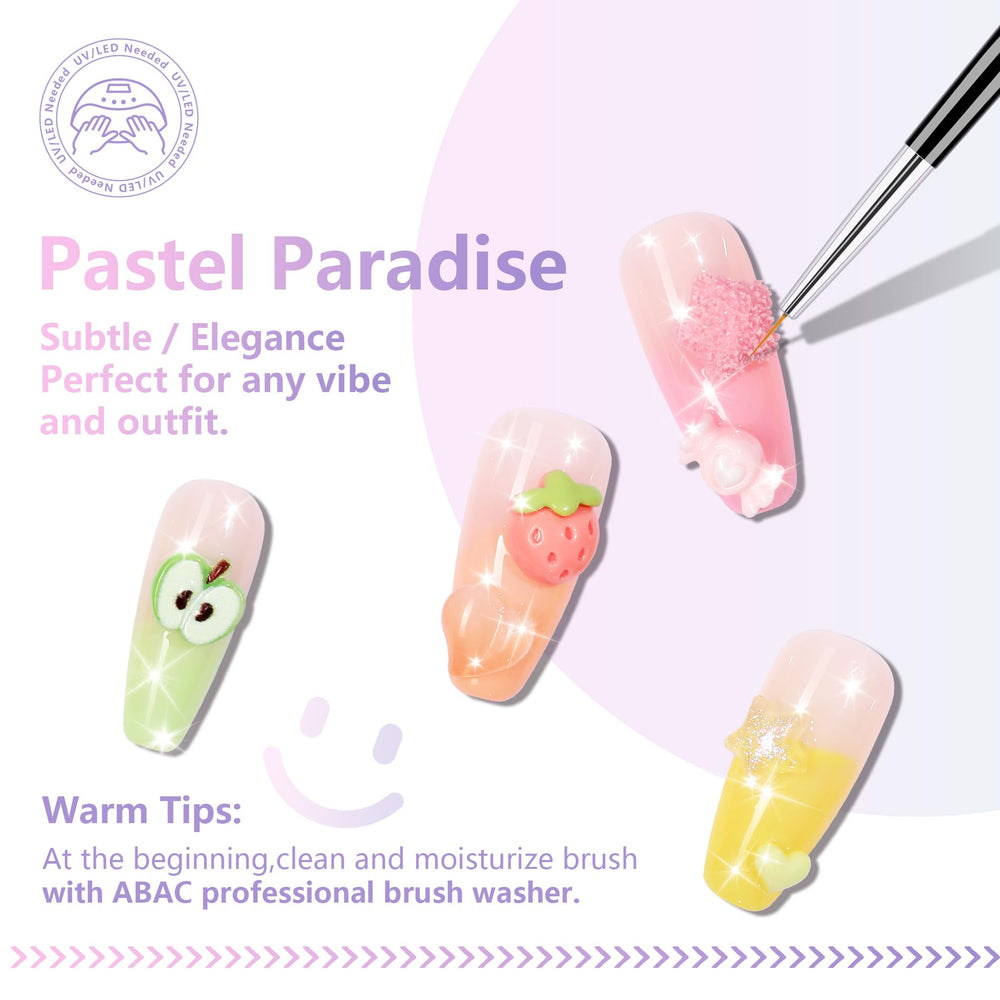 ABAC Pastel Shimmer gel polish on stamping and ombre artwork example