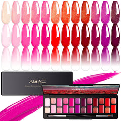 ABAC Solid Gel Nail Polish 24-color palette for precise color selection and stunning nails.