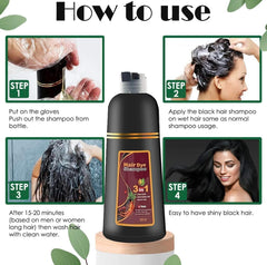 ABBASI & CO Wine Red Hair Dye Shampoo bottle highlights a 500 ml size for multiple uses.