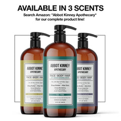 ABBOT KINNEY APOTHECARY all-in-one wash streamlines head-to-toe cleansing.