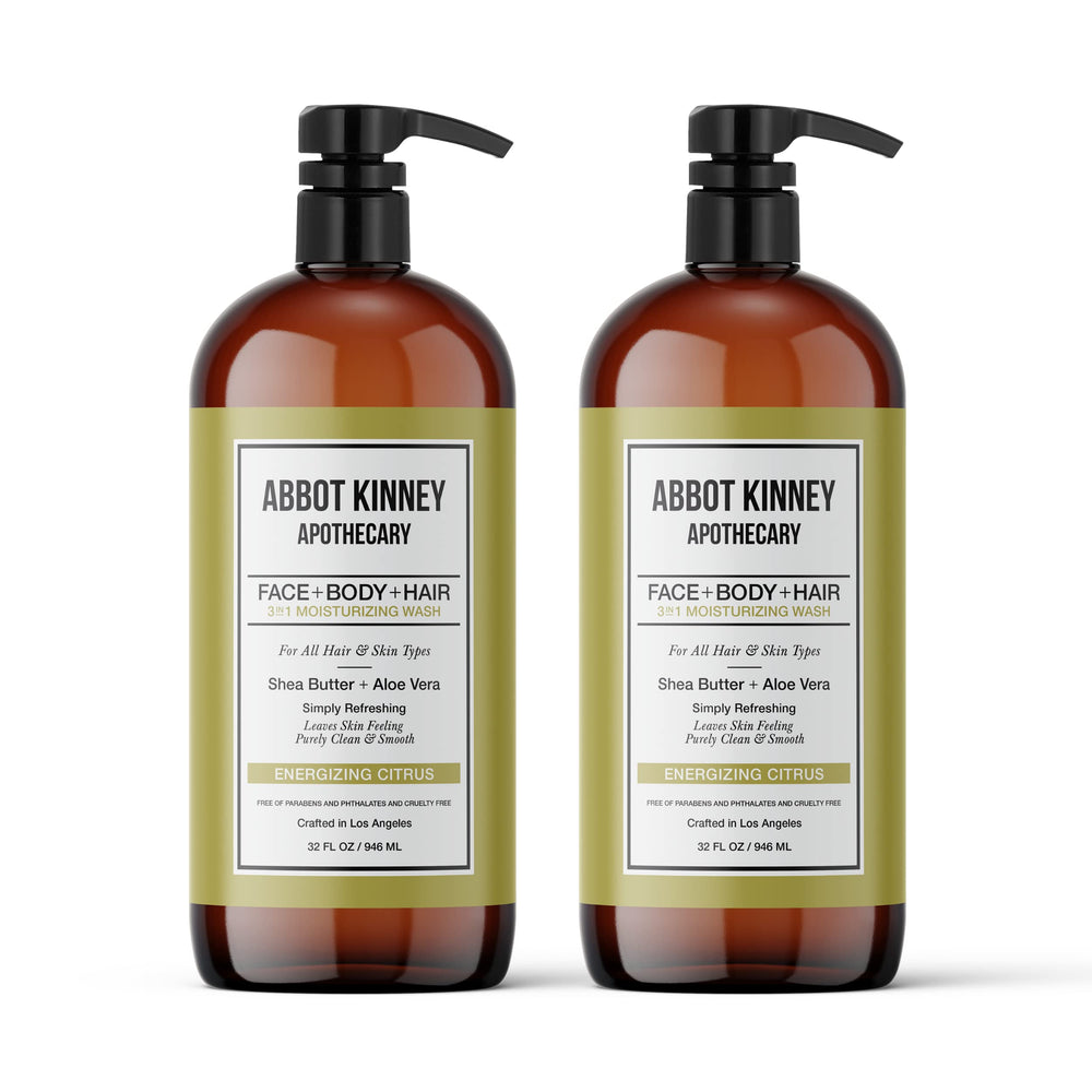 Abbot Kinney Apothecary energizing citrus 3-in-1 wash bathroom ritual for daily use.