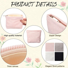 Abbylike canvas-lined makeup bags protect items while staying lightweight on trips
