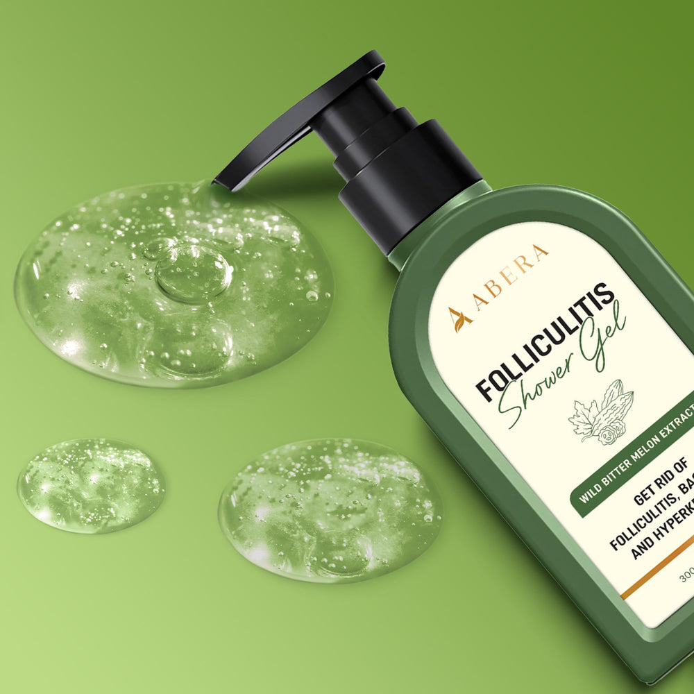 ABERA bottle being squeezed to reveal refreshing gel for a quick cleanse