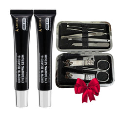 ABERA Ginb serum bottle with precision applicator for targeted brow and beard care